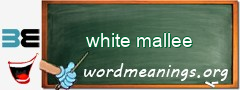 WordMeaning blackboard for white mallee